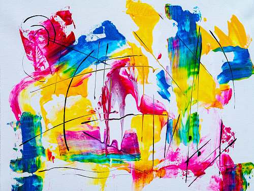 modern art assorted-color paint strokes artwork painting
